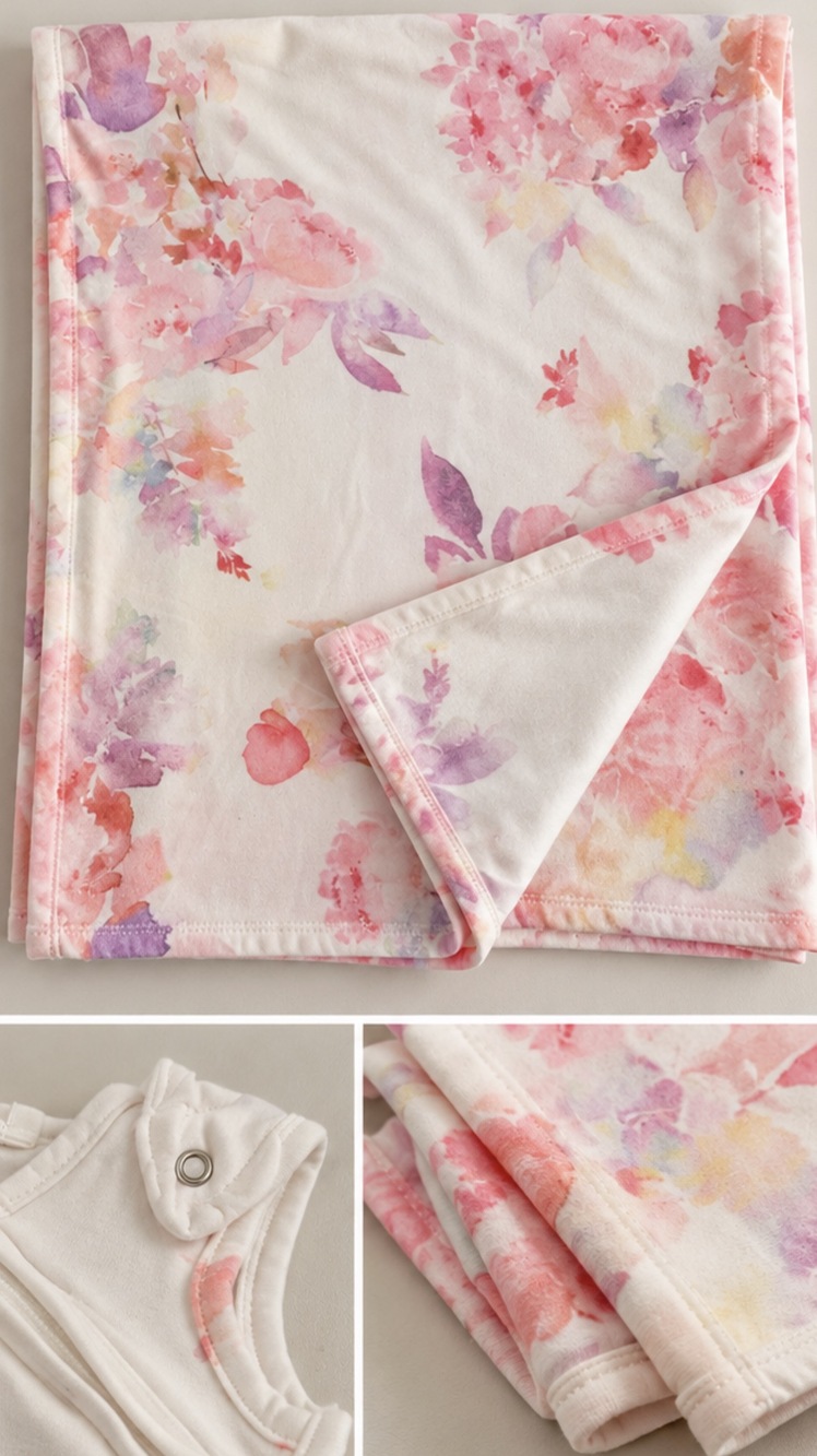 Oilo Studio Watercolor Floral Baby Sleep Sack & Swaddle Blanket Pink Size 6-18M